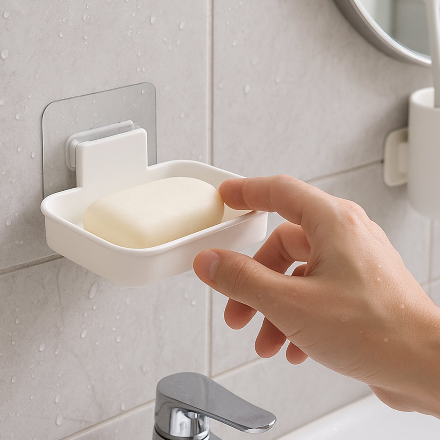 Self Adhesive Wall Mounted Soap Dish Holder (1 Pc) Self Adhesive Wall Mounted Soap Dish Holder (1 Pc)